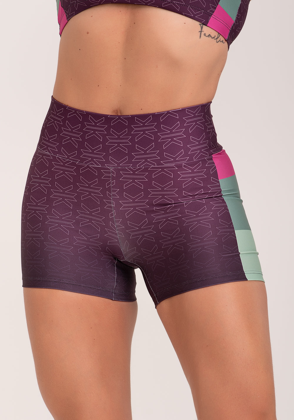 Short Fitness Feminino Estampado Motivation Roxo Printed Dlk