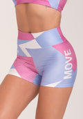 Short Fitness Feminino Estampado Strip Rosa Printed Dlk