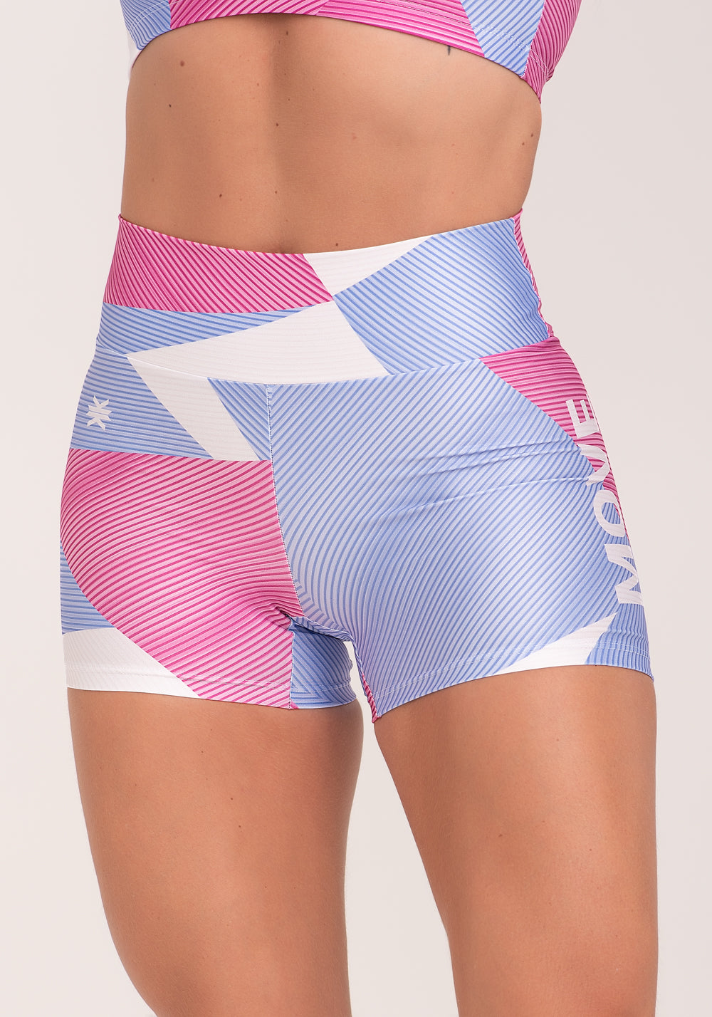 Short Fitness Feminino Estampado Strip Rosa Printed Dlk
