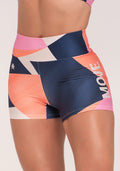 Short Fitness Feminino Estampado Strip Azul Printed Dlk