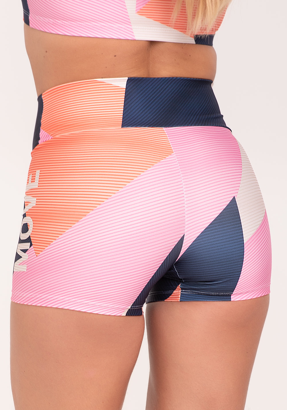 Short Fitness Feminino Estampado Strip Azul Printed Dlk