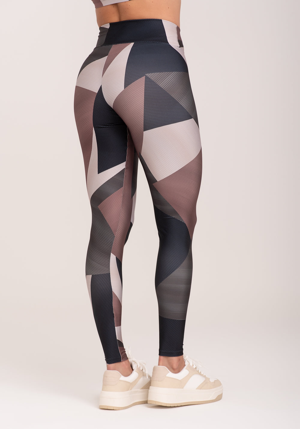 Legging Fitness Feminina Estampada Strip Marrom Printed Dlk