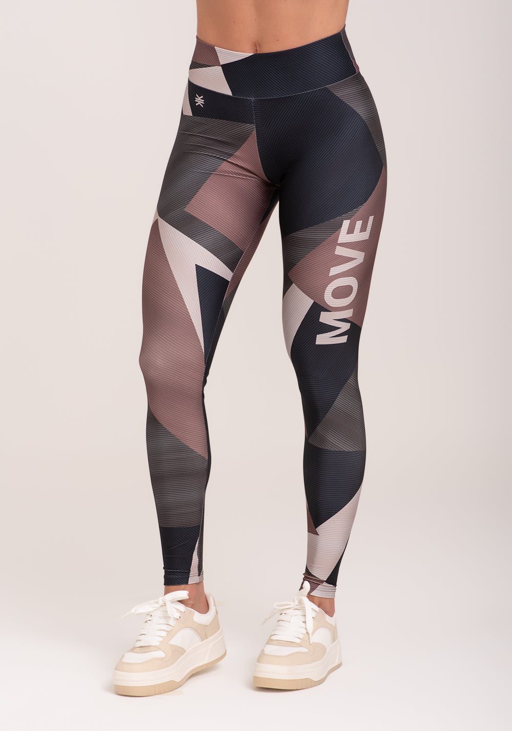 Legging Fitness Feminina Estampada Strip Marrom Printed Dlk