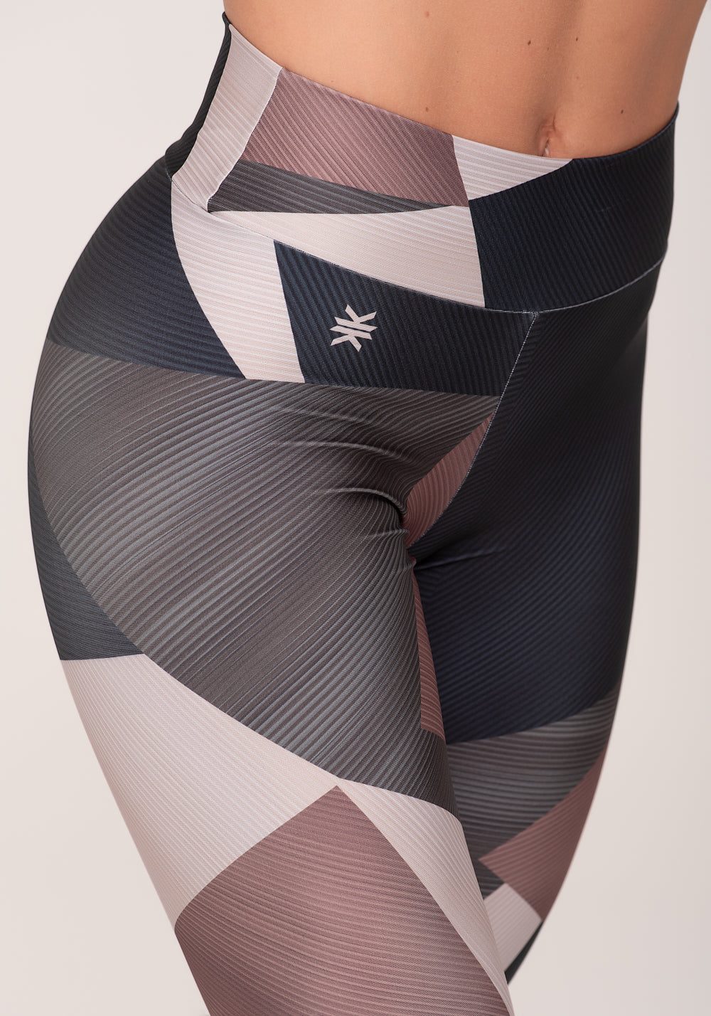 Legging Fitness Feminina Estampada Strip Marrom Printed Dlk
