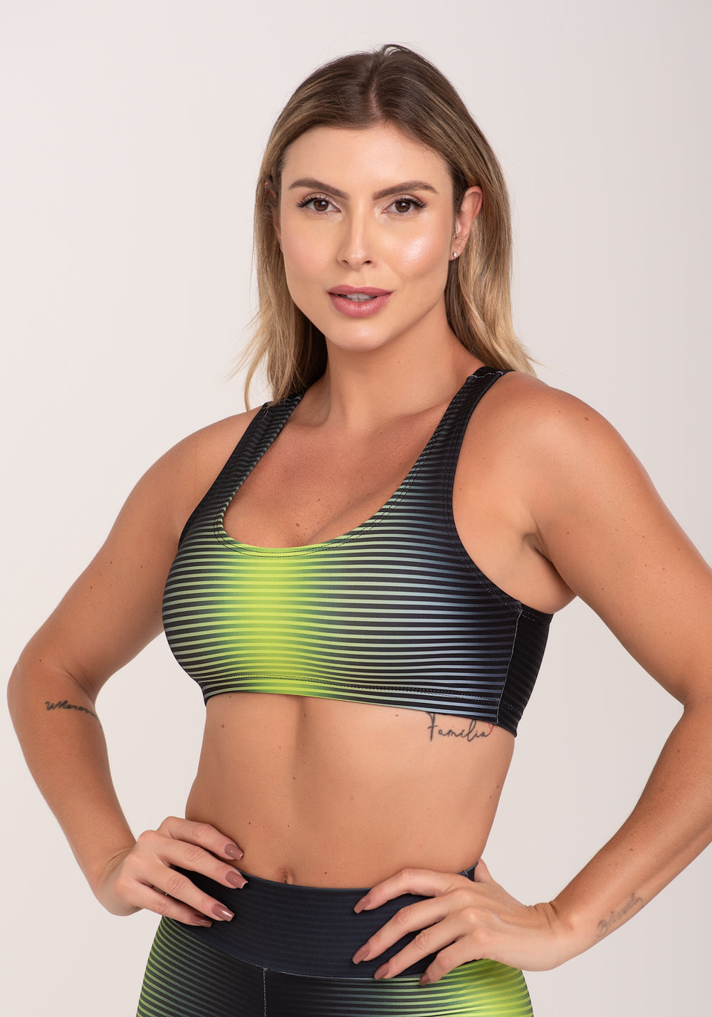 Top Fitness Feminino Estampado Win Neon Printed Dlk