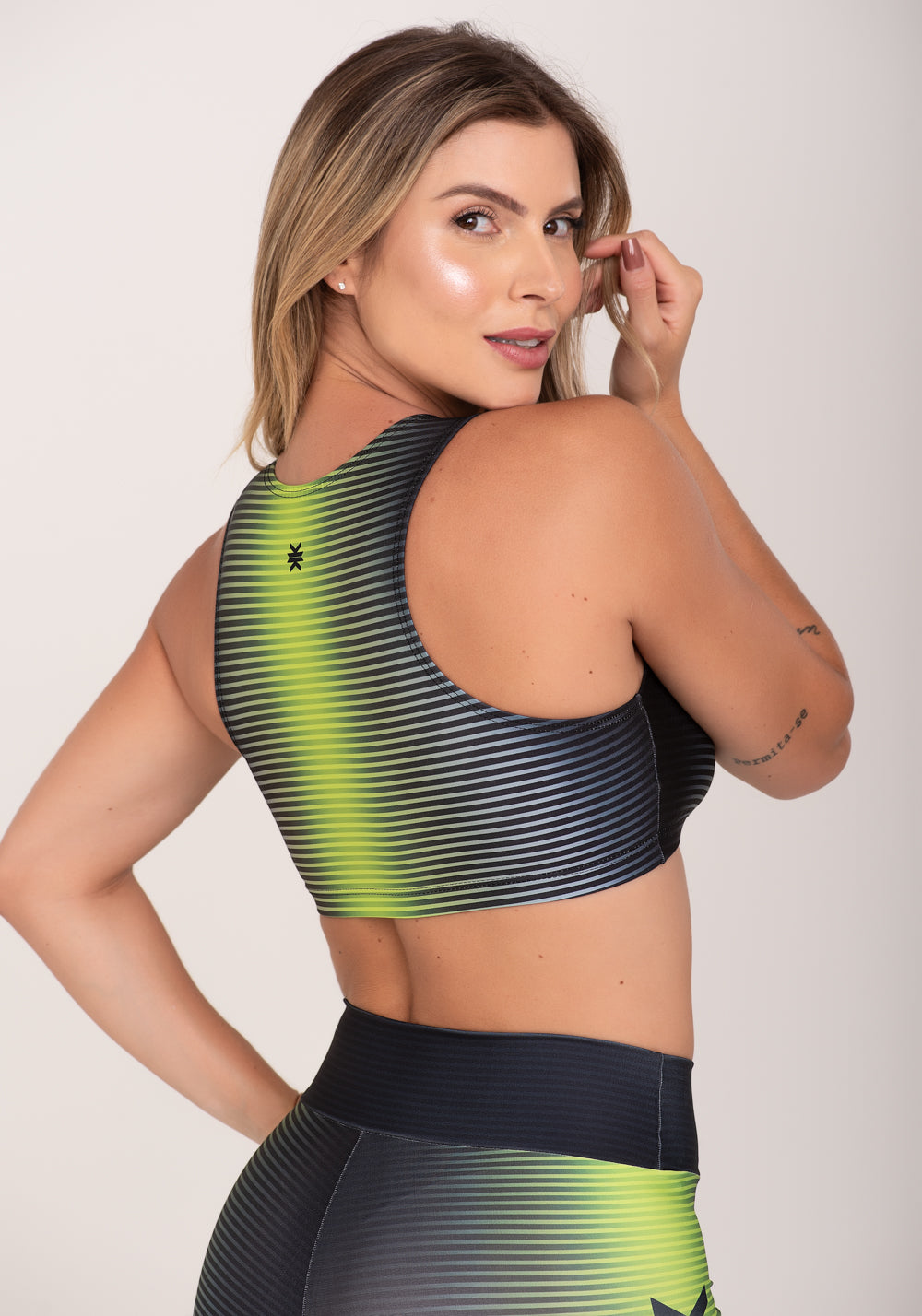 Top Fitness Feminino Estampado Win Neon Printed Dlk