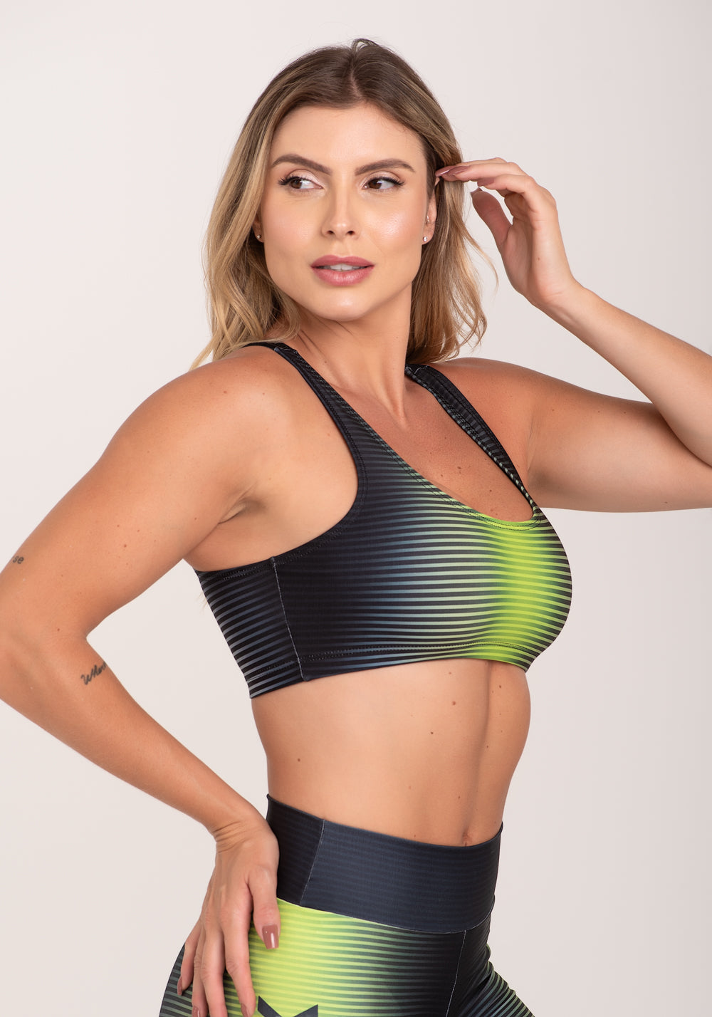 Top Fitness Feminino Estampado Win Neon Printed Dlk