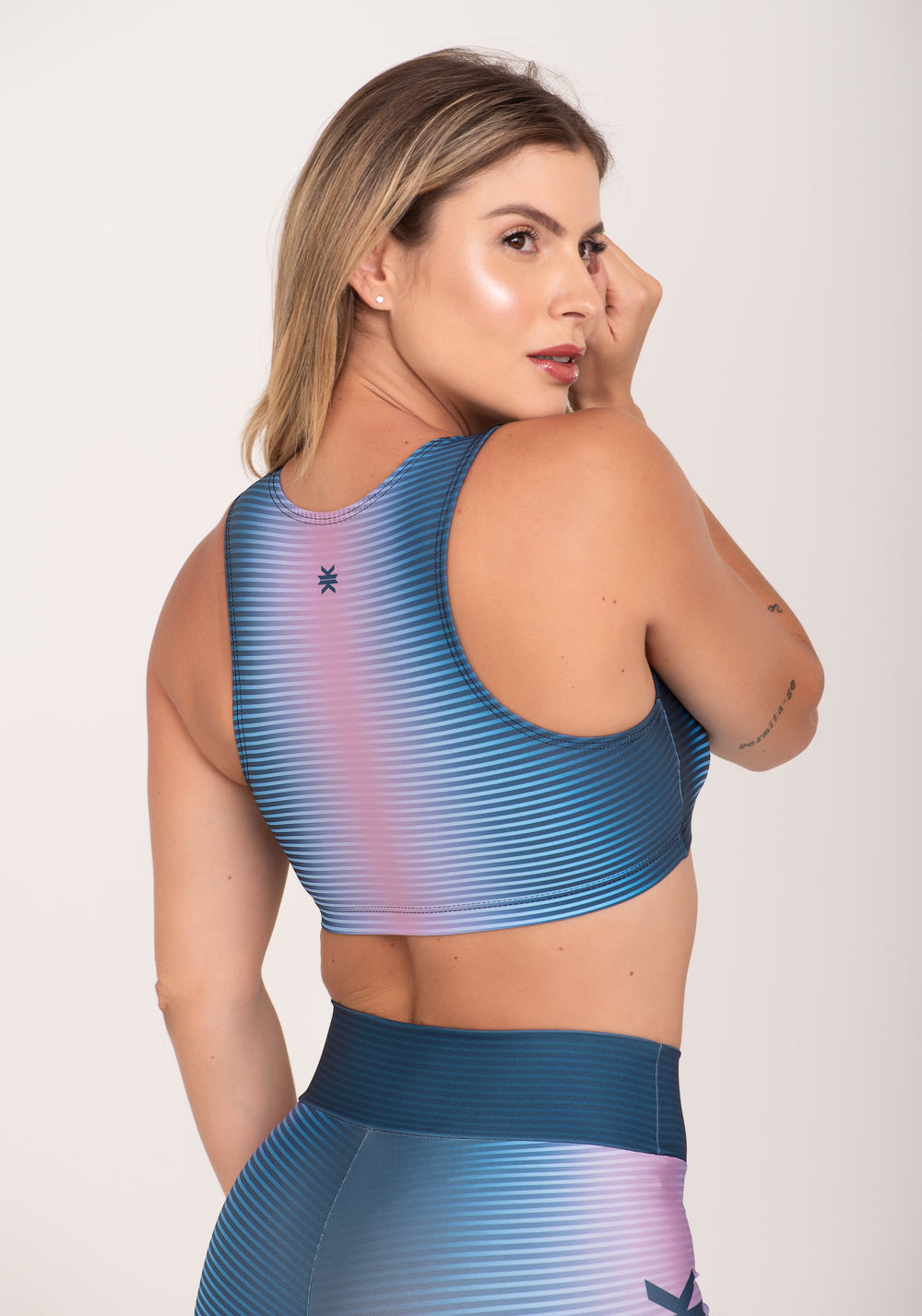 Top Fitness Feminino Estampado Win Lilás Printed Dlk