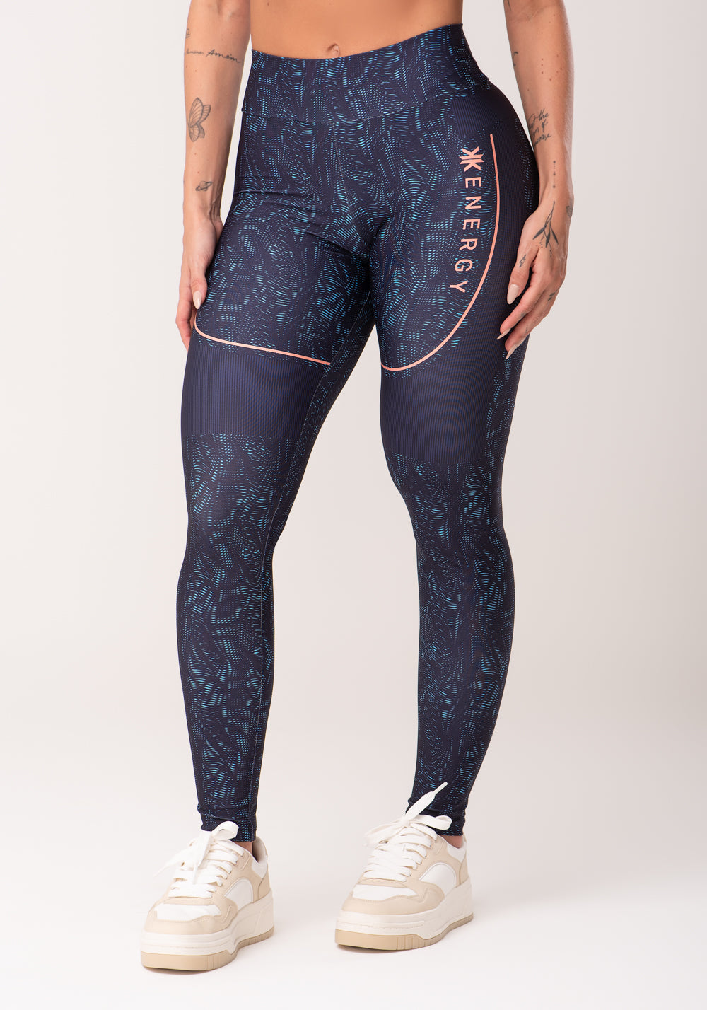 Legging Fitness Feminina Estampada Energy Azul Printed Dlk