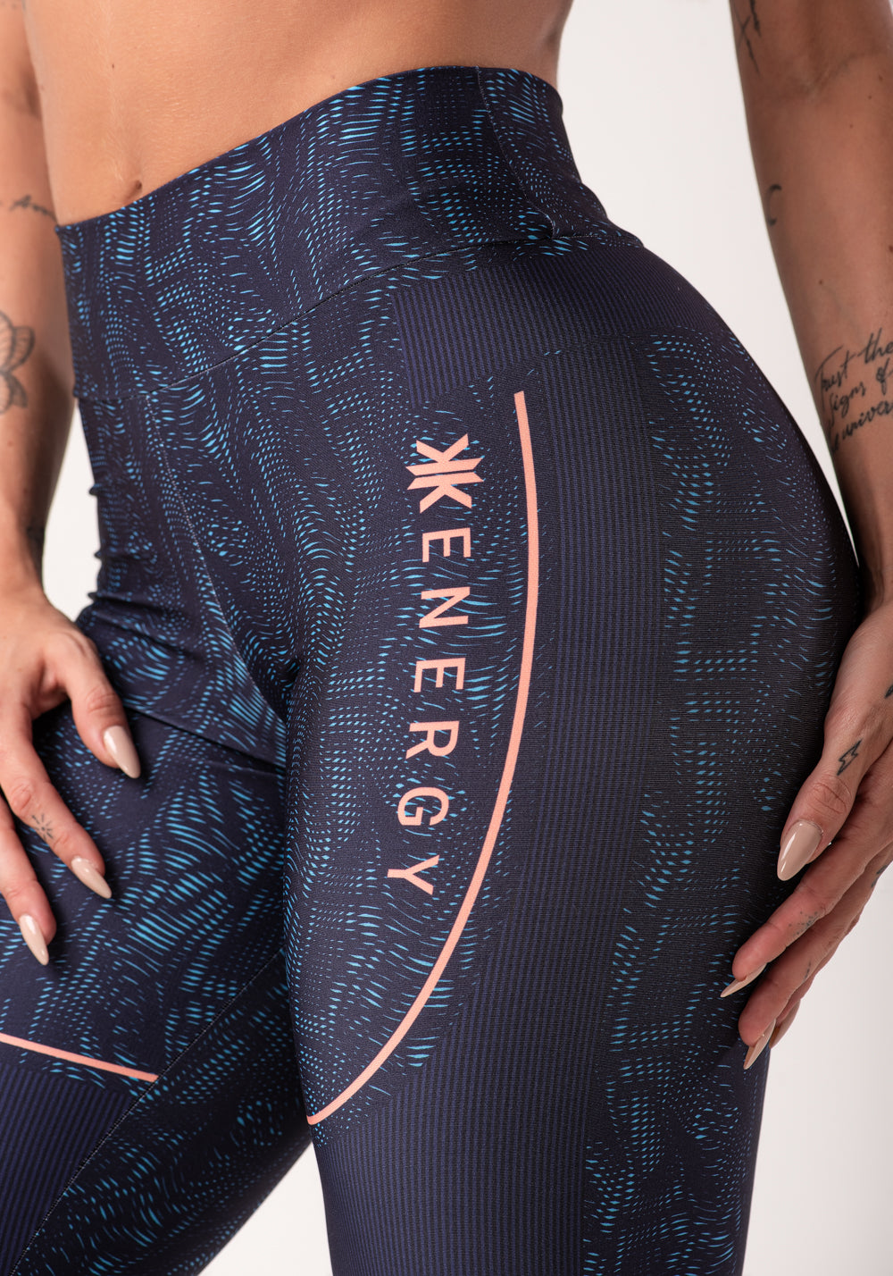 Legging Fitness Feminina Estampada Energy Azul Printed Dlk