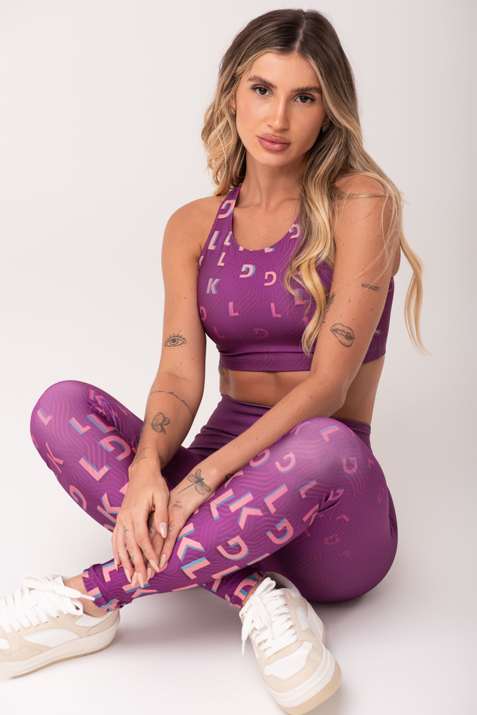 Legging Fitness Feminina Estampada Move Rosa Printed Dlk