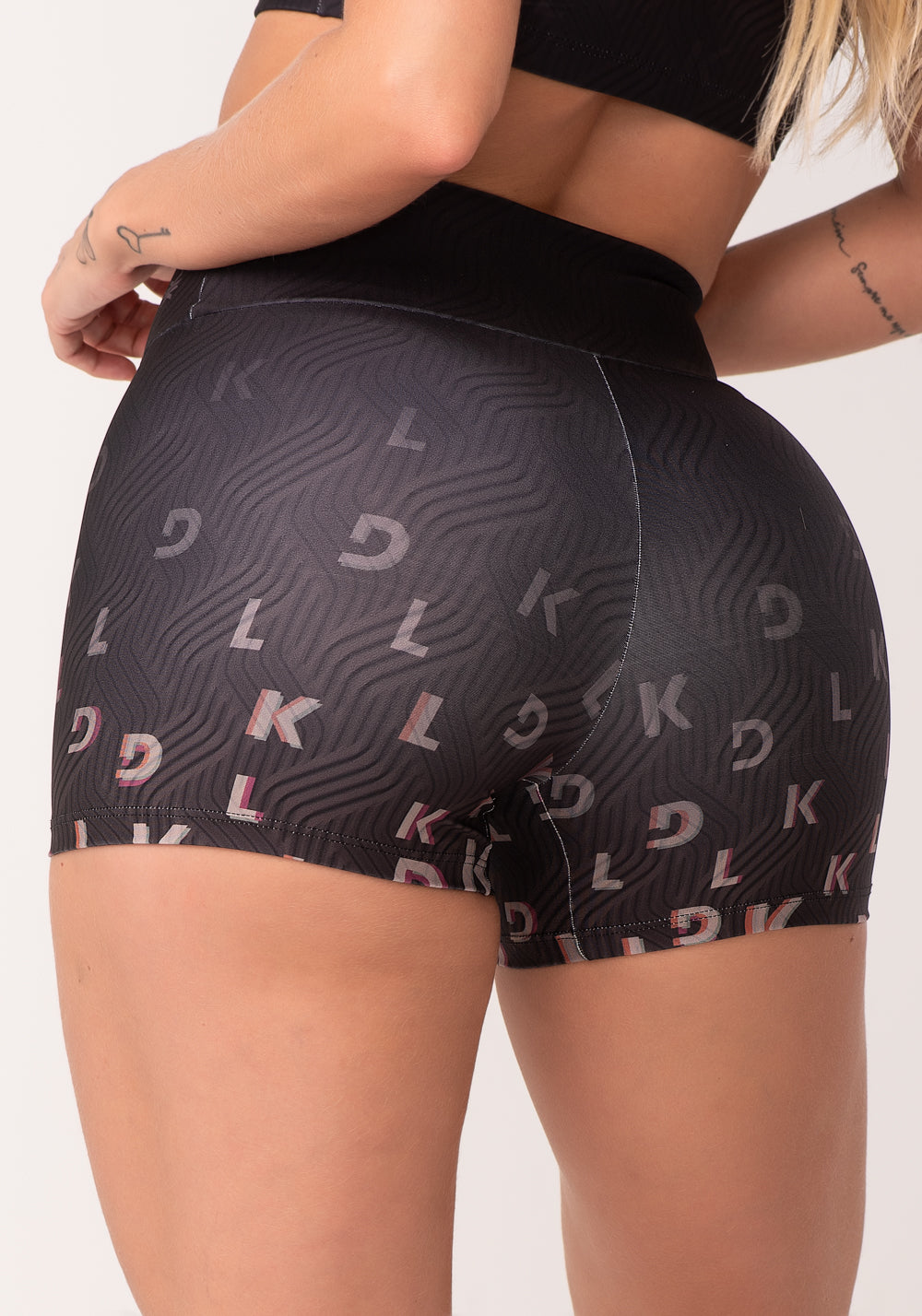 Short Fitness Feminino Estampado Move Marrom Printed Dlk