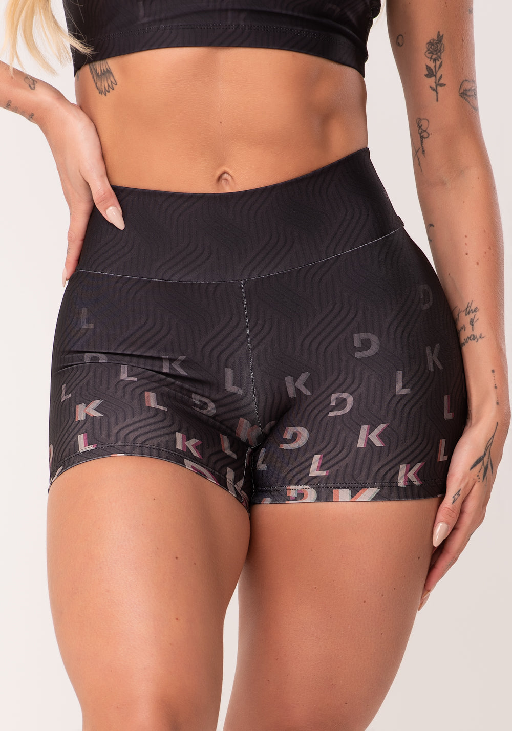 Short Fitness Feminino Estampado Move Marrom Printed Dlk