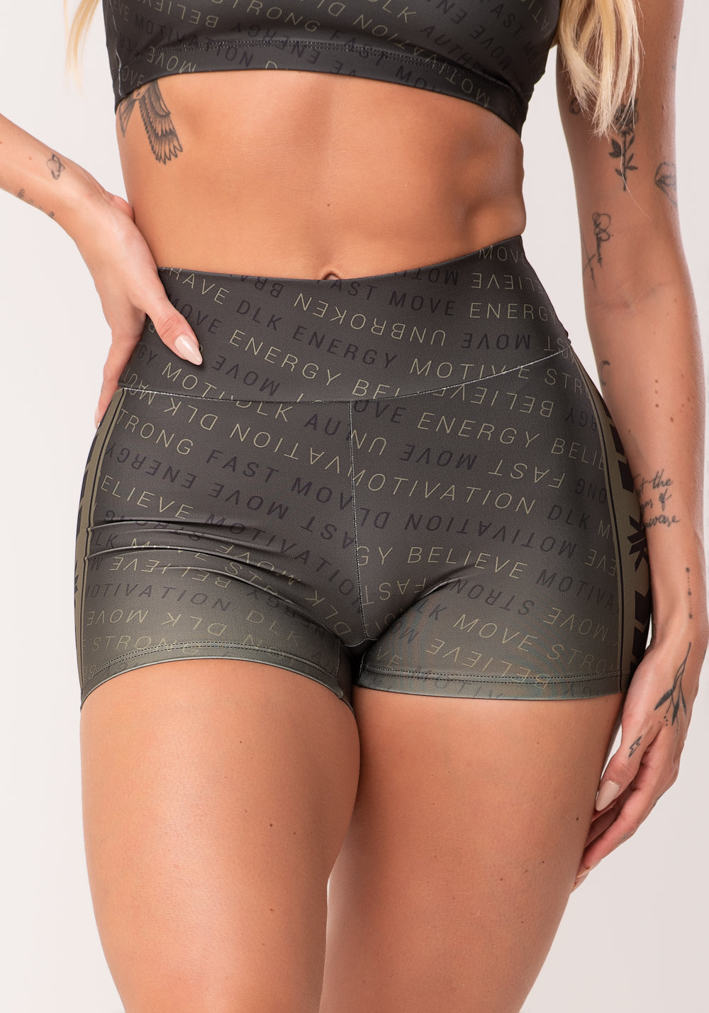 Short Fitness Feminino Estampado Authentic Verde Printed Dlk