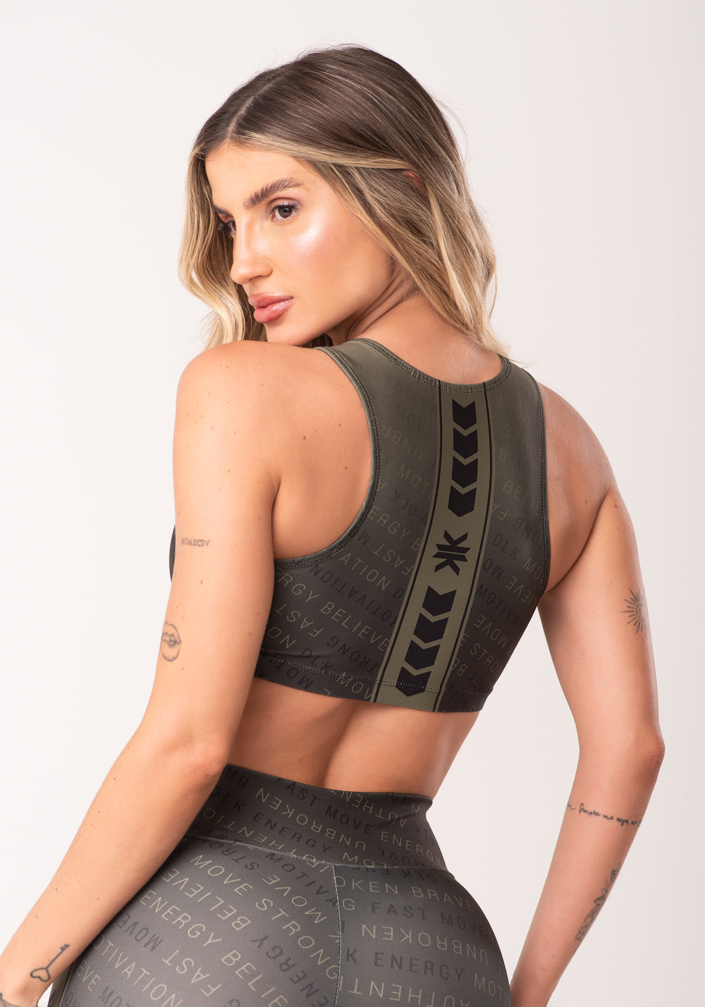 Top Fitness Feminino Estampado Authentic Verde Printed Dlk