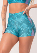 Short Fitness Feminino Estampado Brave Verde Printed Dlk