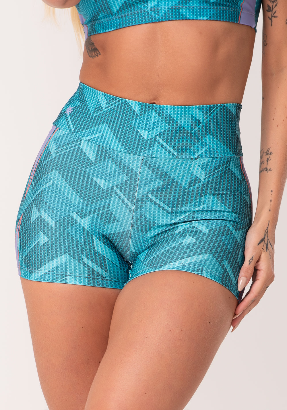 Short Fitness Feminino Estampado Brave Verde Printed Dlk