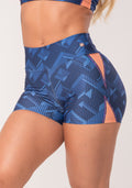 Short Fitness Feminino Estampado Brave Azul Printed Dlk