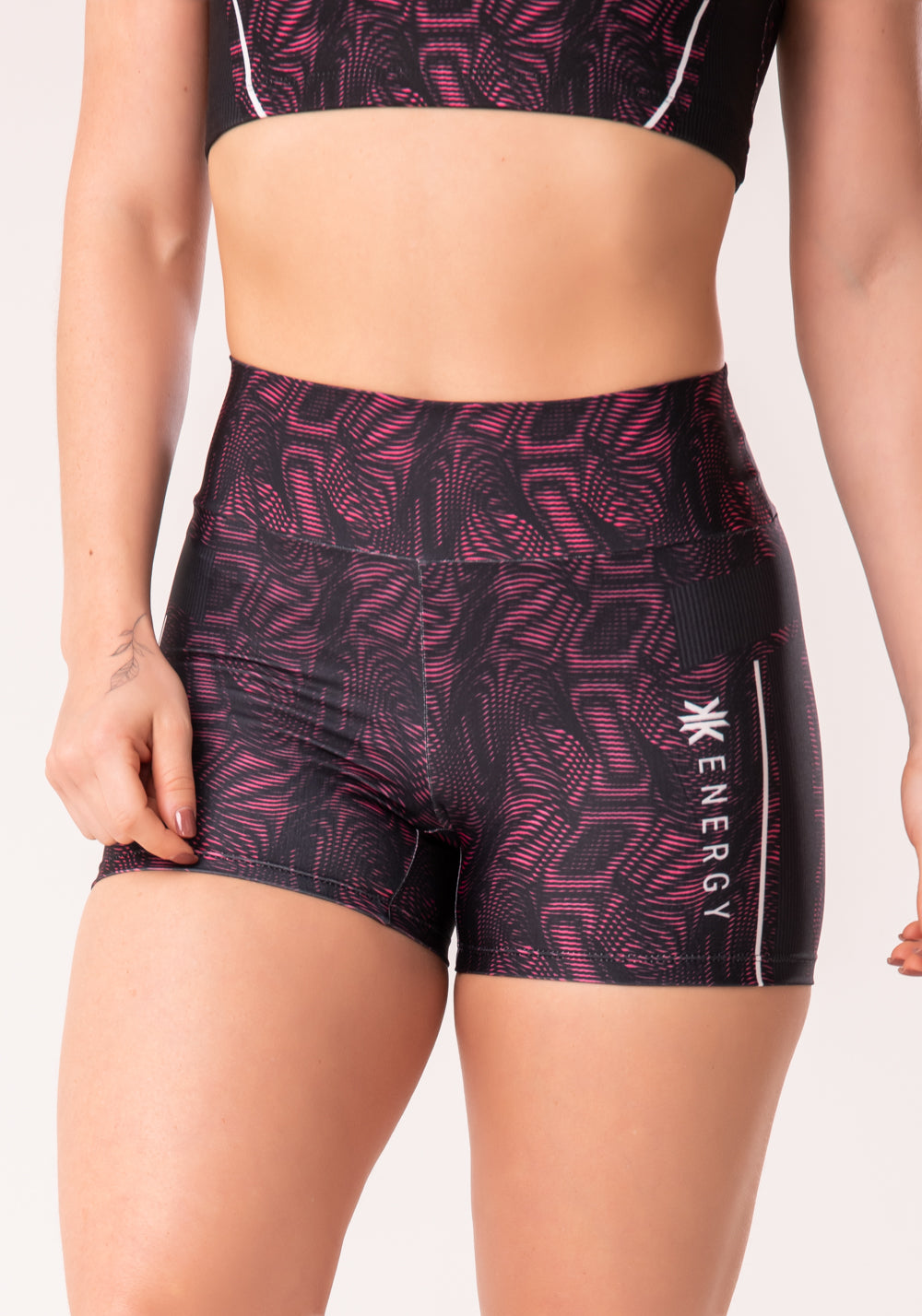 Short Fitness Feminino Estampado Energy Rosa Printed Dlk