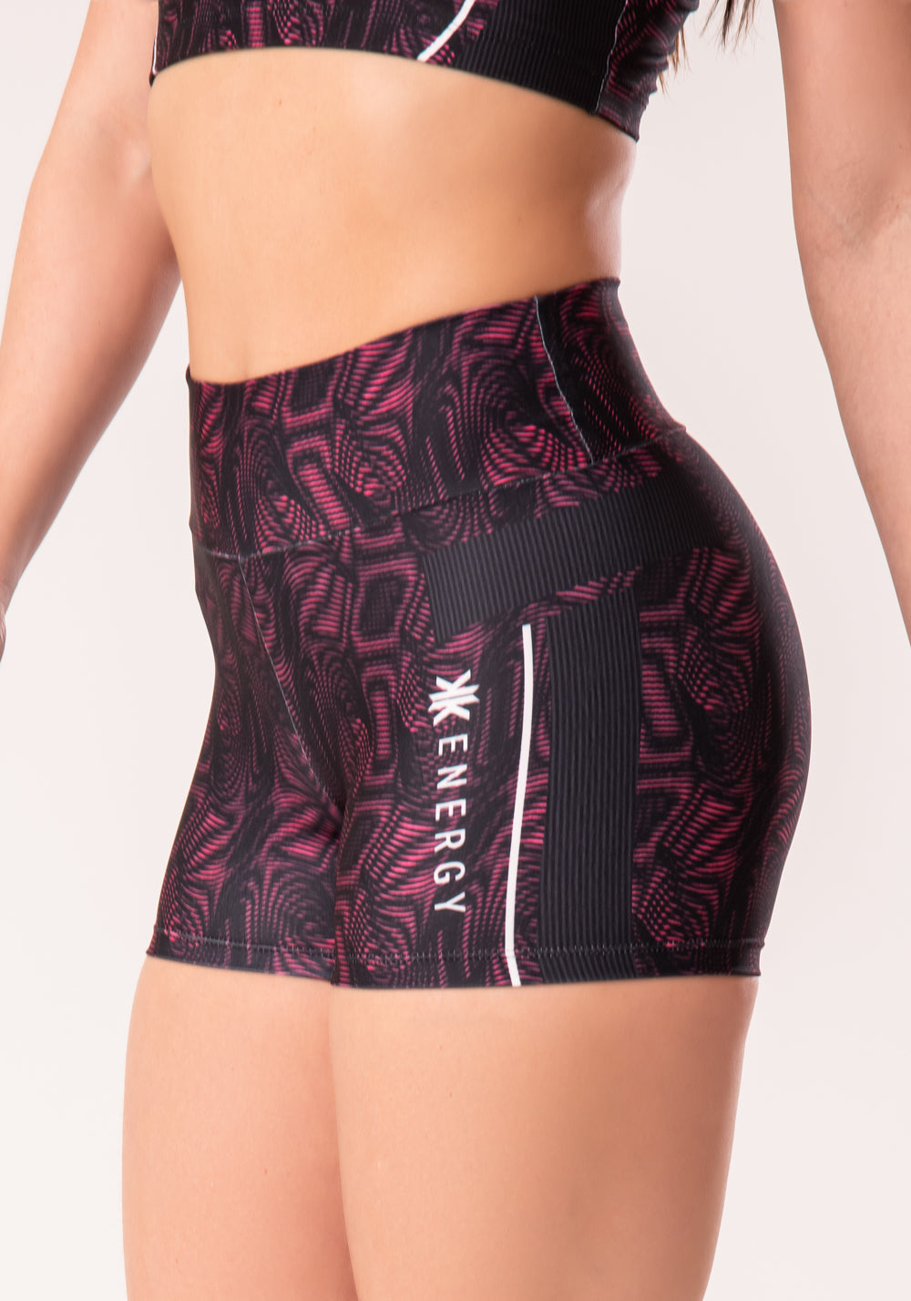Short Fitness Feminino Estampado Energy Rosa Printed Dlk