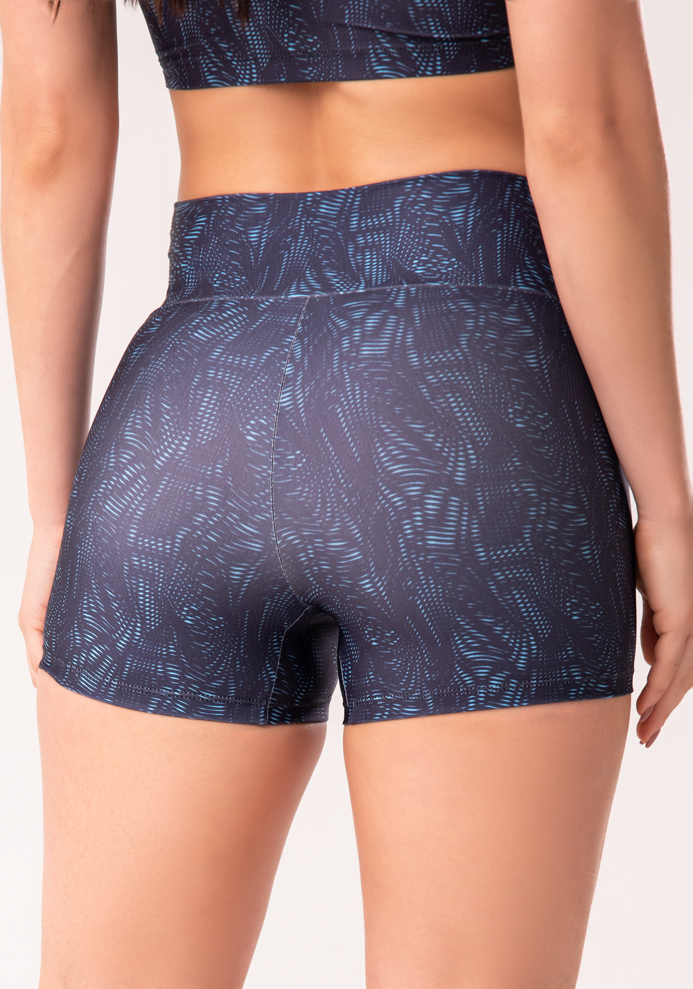 Short Fitness Feminino Estampado Energy Azul Printed Dlk
