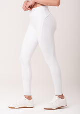 Legging Fitness Feminina Branco Com Recortes New Age Dlk