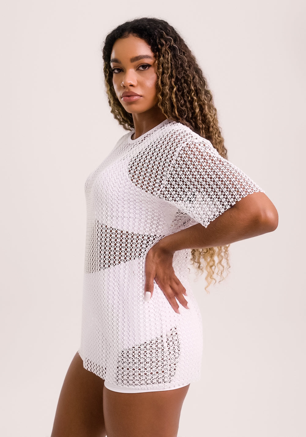Blusa T-shirt Feminina Branco Em Tela New Age Dlk