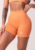 Bermuda Fitness Feminina Laranja Com Cós Alto Texturizada Seamless Dlk