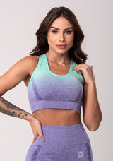 Top Fitness Feminino Degradê Modelo Nadador Seamless Dlk