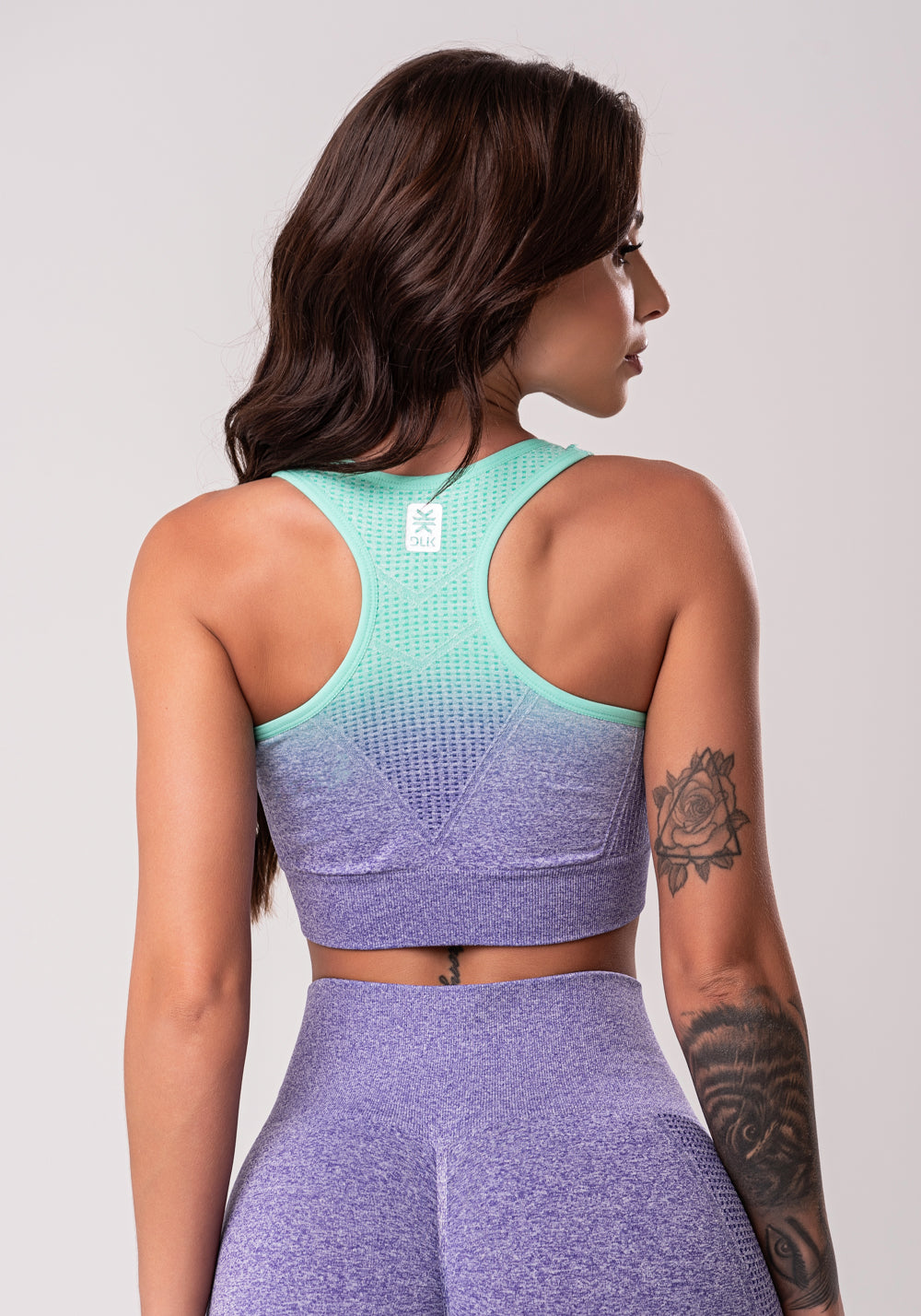 Top Fitness Feminino Degradê Modelo Nadador Seamless Dlk