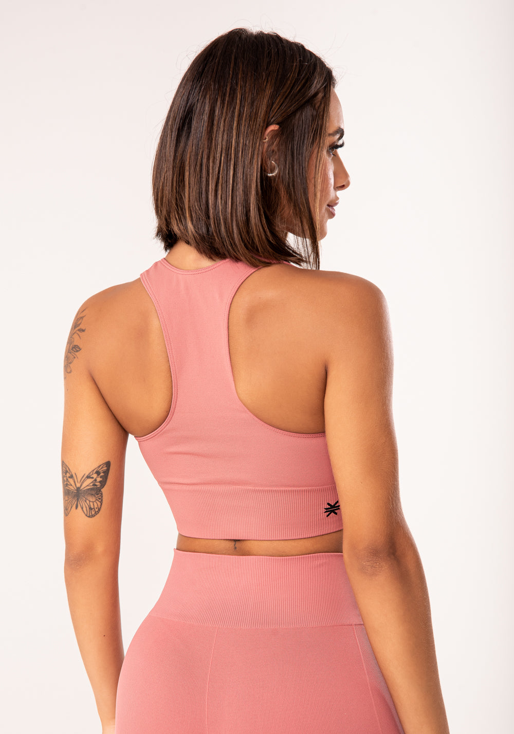 Top Fitness Feminino Goiaba Modelo Nadador Seamless Dlk