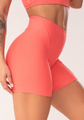 Bermuda Fitness Feminina Coral Com Recortes E Pesponto Flow Dlk