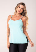Camiseta Feminina Verde Alças Finas Flow Dlk
