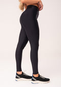 Legging Fitness Feminina Preto Com Recortes E Elástico Na Cintura Flow Dlk