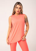 Camiseta Fitness Feminina Coral Maxi Cava Flow Dlk