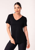Blusa Fitness Feminina Preto Decote V Flow Dlk