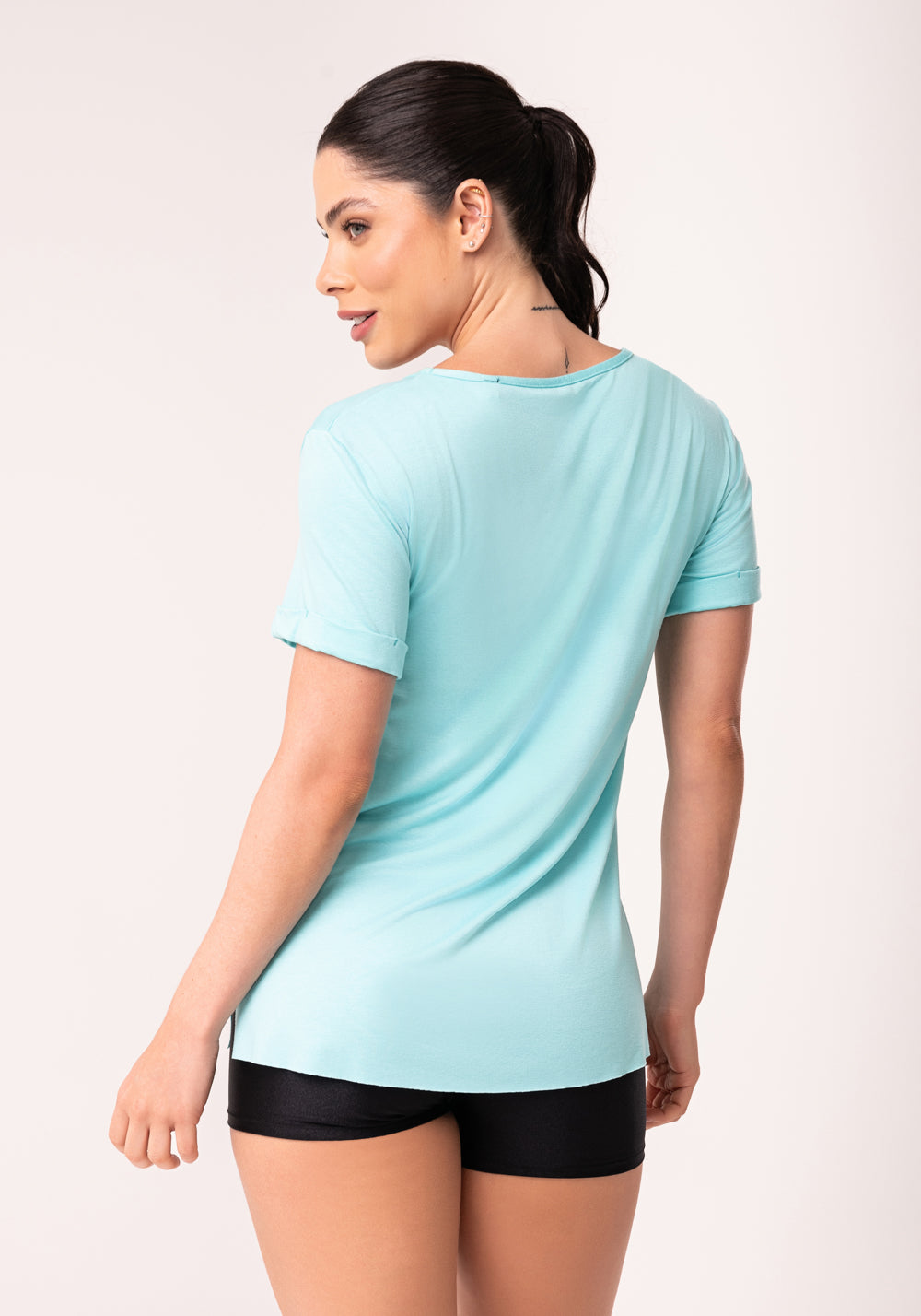 Blusa Fitness Feminina Verde Decote V Flow Dlk