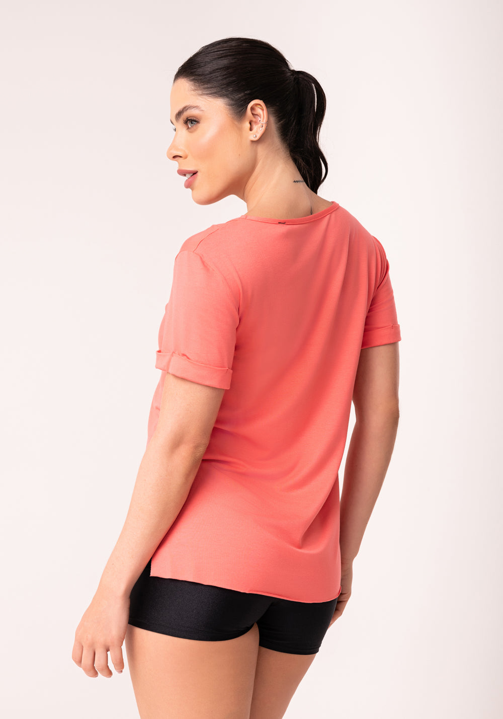 Blusa Fitness Feminina Coral Decote V Flow Dlk