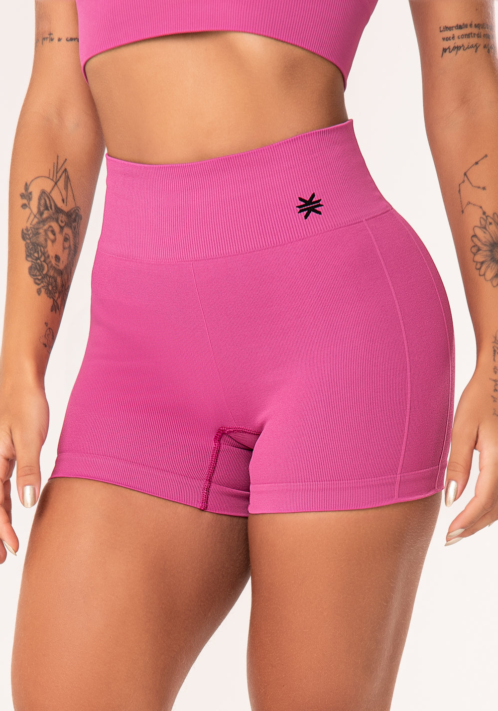 Short Fitness Feminino Rosa Seamless Dlk