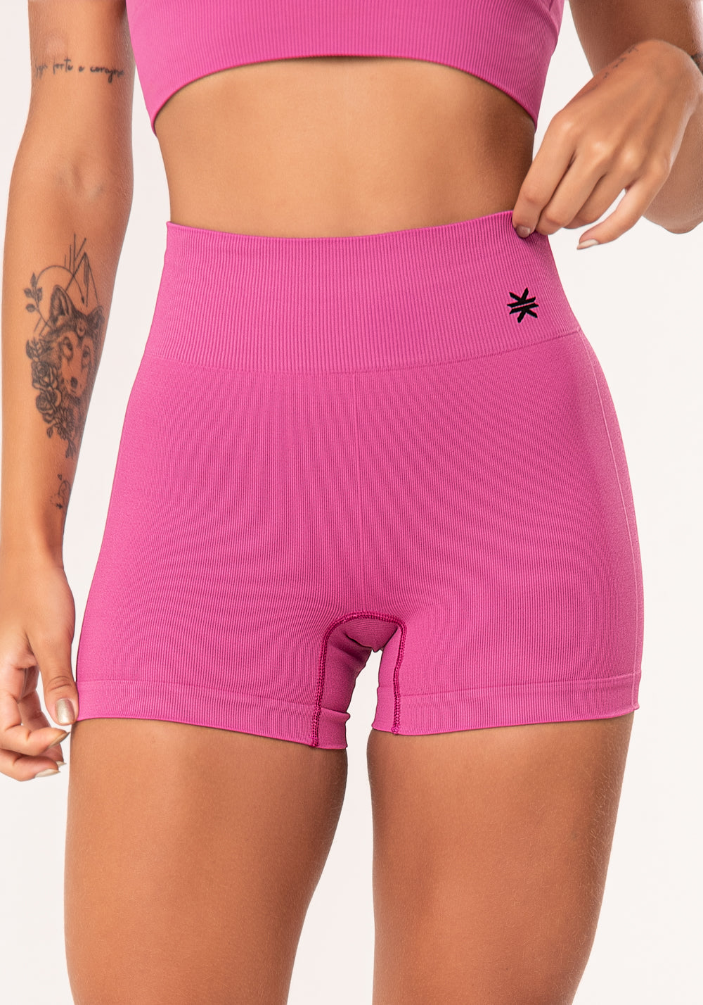 Short Fitness Feminino Rosa Seamless Dlk