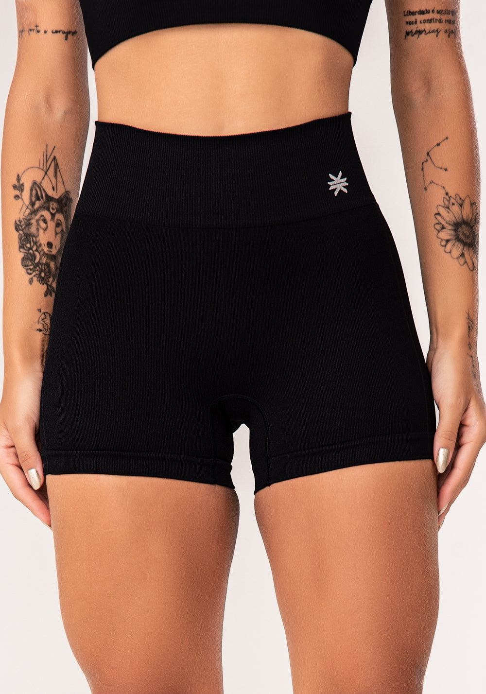 Short Fitness Feminino Preto Seamless Dlk
