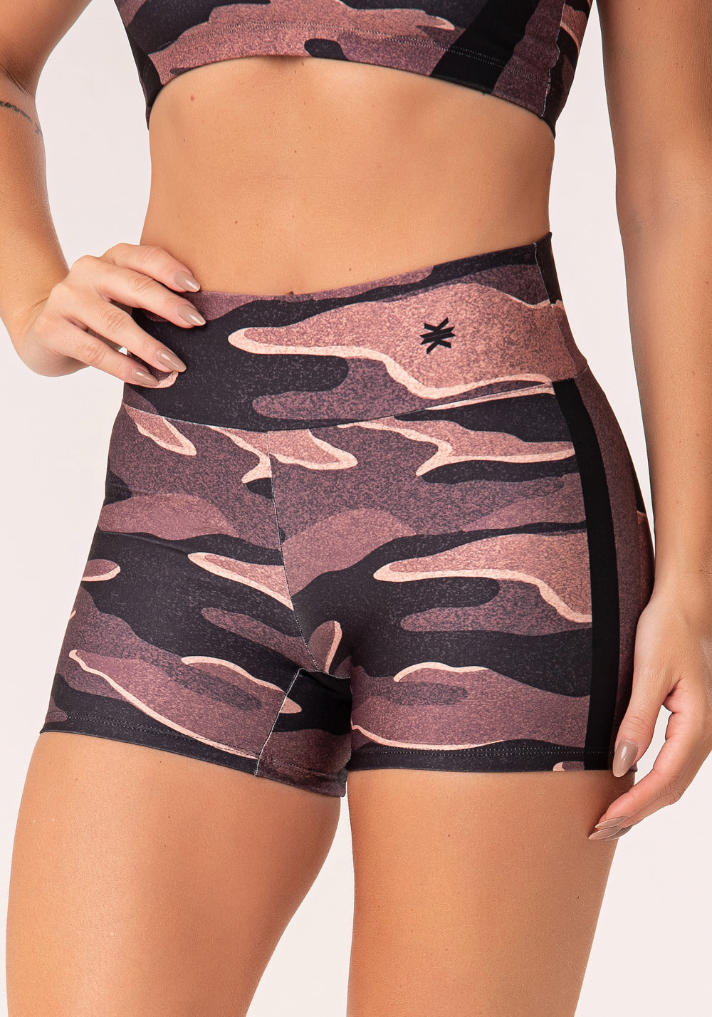 Short Fitness Feminino Estampado Camuflado Terra Printed Dlk