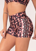 Short Fitness Feminino Estampado Casco De Tartaruga Marrom Printed Dlk
