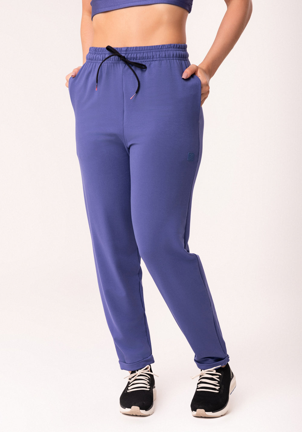 Calça Jogger Feminina Azul Moletinho Flow Dlk