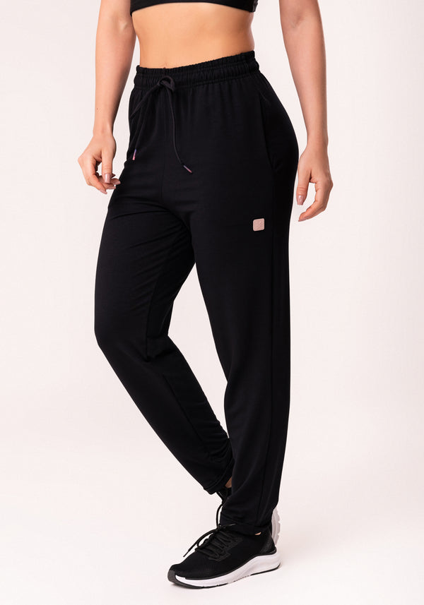 Calça Jogger Feminina Preto Moletinho Flow Dlk