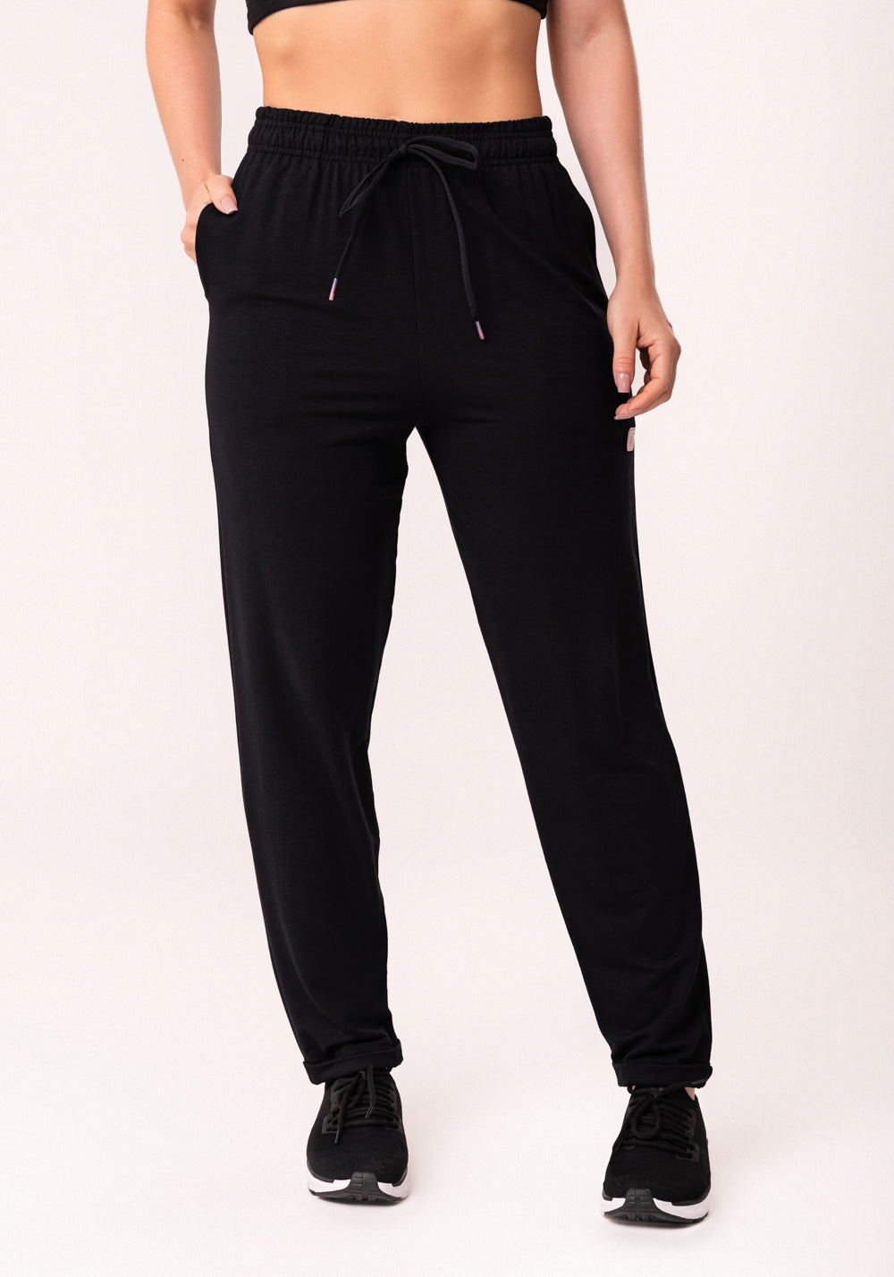 Calça Jogger Feminina Preto Moletinho Flow Dlk