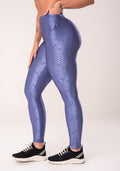 Legging Fitness Feminina Azul Com Recortes E Bolsos Flow Dlk