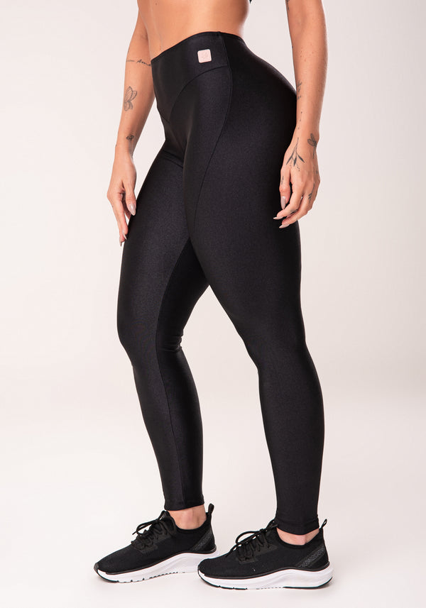 Legging Fitness Feminina Preto Com Recorte Em V Flow Dlk