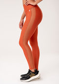 Legging Fitness Feminina Terracota com Tela Lateral Lush Dlk