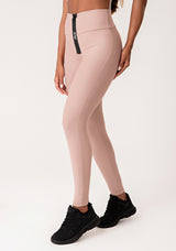 Legging Fitness Feminina Nude Com Zíper Emborrachado Lush Dlk
